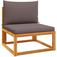 vidaXL Gartensofa ohne Armlehnen mit Kissen Holz Akazie & Seil