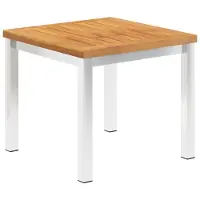 vidaXL Garten-Beistelltisch 45x45x38 cm Massivholz Akazie & Edelstahl