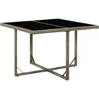 vidaXL Gartentisch Grau 109x107x74 cm Poly Rattan und Glas