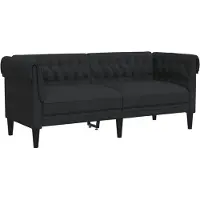 vidaXL Chesterfield-Sofa 2-Sitzer Schwarz Stoff