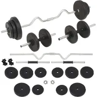 vidaXL Langhantel- und Kurzhantel-Set 30 kg
