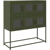 vidaXL Sideboard Olivgrün 100,5x39x107 cm Kaltgewalzter Stahl