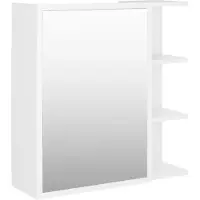 vidaXL Bad-Spiegelschrank Weiß 62,5x20,5x64 cm Holzwerkstoff