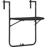 vidaXL Balkon-Hängetisch Schwarz 60x64x83,5 cm Kunststoff Rattan-Optik