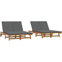 vidaXL Sonnenliege Braun 125 x 200 x 84 cm Massivholz Akazie