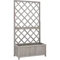vidaXL Garten-Spalier mit Blumenkasten Grau 70x30x135 cm Tannenholz