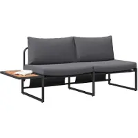 vidaXL Garten-Sofa mit Kissen Anthrazit 200,5 x 70 x 85,5 cm Stahl
