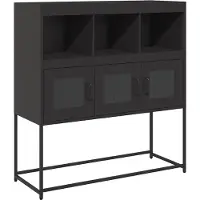 vidaXL Sideboard Schwarz 100,5x39x107 cm Kaltgewalzter Stahl