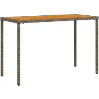 vidaXL Gartentisch mit Akazienholz-Platte Grau 115x54x74cm Poly Rattan