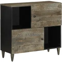 vidaXL Sideboard 80x33x75 cm Massivholz Mango