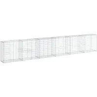 vidaXL Gabione mit Deckel 600x50x100 cm Verzinktes Eisen