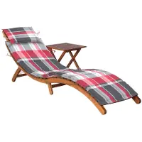 vidaXL Sonnenliege mit Tisch und Auflage Massivholz Akazie