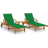vidaXL Nattenbach (2 Sonnenliegen mit Tisch)