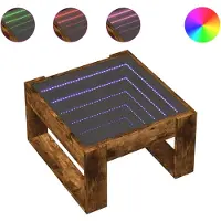 vidaXL Couchtisch mit Infinity-LED Räuchereiche 50x53x30 cm
