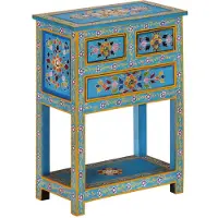 vidaXL Sideboard Türkis 55x30x76 cm Massivholz Mango