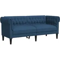 vidaXL Chesterfield-Sofa 2-Sitzer Blau Stoff
