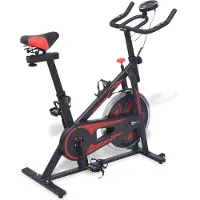 vidaXL Heimtrainer mit Pulsmesser Schwarz und Rot