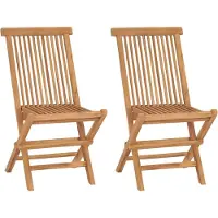 vidaXL Klappbare Gartenstühle 2 Stk. Massivholz Teak