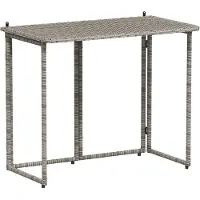 vidaXL Gartentisch Klappbar Grau 90x51x75 cm Poly Rattan