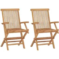 vidaXL Gartenstühle 2 Stk. Klappbar Massivholz Teak