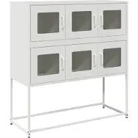 vidaXL Sideboard Weiß 100,5x39x107 cm Kaltgewalzter Stahl