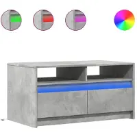 vidaXL LED-Couchtisch Betongrau Holzwerkstoff