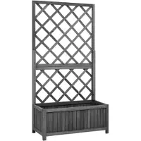 vidaXL Garten-Spalier mit Blumenkasten Schwarz 70x30x135 cm Tannenholz