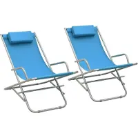 vidaXL Schaukelstühle 2 Stk. Stahl Blau
