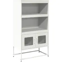 vidaXL Highboard Weiß 68x39x123 cm Stahl