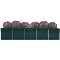 vidaXL Garten-Hochbeet Verzinkter Stahl 400x80x45 cm Grün