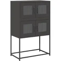 vidaXL Highboard Schwarz 68x39x107 cm Stahl