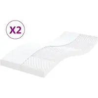 vidaXL Schaumstoffmatratzen 2 Stk. 80x200 cm 7-Zonen Härtegrad 20 ILD