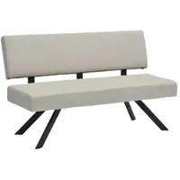 ByLiving Sitzbank "TORONTO", beige (taupe, schwarz), B:138cm H:83cm T:60cm, Stahl, Stoff, Sitzbänke, Sitzbank, Webstoff, bis 160 kg, Taschenfederkern, 4-Fußgestell, 3 Sitzplätze