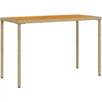 vidaXL Gartentisch mit Akazienholz-Platte 115x54x74 cm Poly Rattan