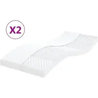 vidaXL Schaumstoffmatratzen 2 Stk. 90x200 cm 7-Zonen Härtegrad 20 ILD