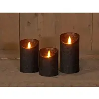 Coen Bakker 3er LED Echtwachskerze Kerze Timer in Schwarz | Gr.: onesize