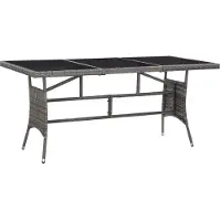 vidaXL Gartentisch Grau 170 x 80 x 74 cm Poly Rattan