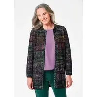 Goldner Multicolor-Cardigan mit Stehkragen in bunt | Gr.: 46
