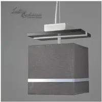 Licht-Erlebnisse Hängelampe Stoff Braun Chrom E27 eckig Pendelleuchte Wohnzimmer Esszimmer