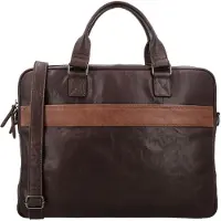 Hide & Stitches Donau Laptop Schultertasche - 15.6" Laptopfach - dunkelbraun