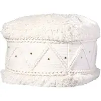 Kayoom Sitzkissen Pouf Bohist 525 50 x 50 cm in creme | Gr.: onesize