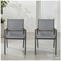 Home24 Gartenstuhl - 2er-Set - Stahl / Olefin