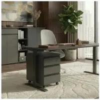 KADIMA DESIGN Schreibtisch höheneinstellbar 68-91 cm | Graphit 180x80cm | C-Fuß Bürotisch Ergonomisch | Germany | "Stuttgart"