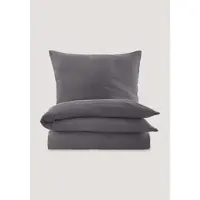 Hessnatur Musselin Bettwäsche-Set in anthrazit | Gr.: 135 x 200 + 80 x 80 cm