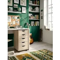KADIMA DESIGN Rollcontainer – Sonoma MDF, 33x64x38 cm, 5 Schubladen, Rollen, modern