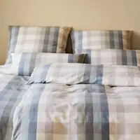 Elegante Soft-Flanell Bettwäsche Glasgow salbei blau Kissenbezug einzeln 40x80 cm - beige;blau;grün