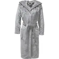Redbest Fleece Unisex-Bademantel mit Kapuze Perris in silber | Gr.: XL