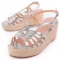 Montevita Keilsandalen Sparto Salia6 Silber