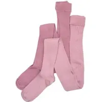 Minymo Strumpfhose "Stocking-solid rib 2-pack" in Lila | Gr.: 104