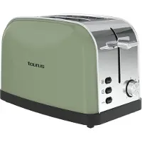 Taurus Vintage II, 2 Scheibe(n), Olive, Edelstahl, Tasten, Drehregler, 950 W, 3,5 cm